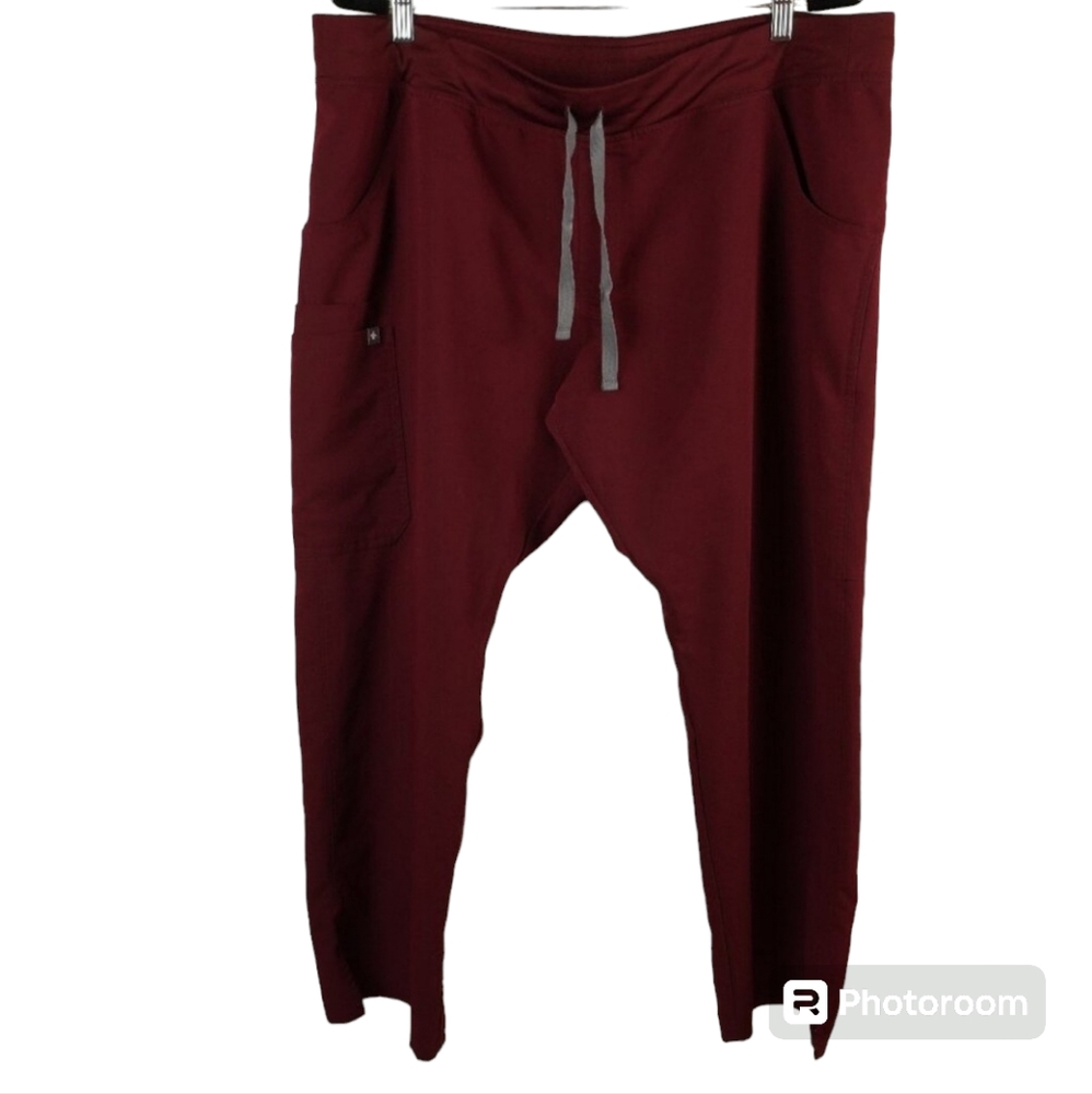 FIGS Technical Collection Maroon Drawstring Elastic‎ Waist Pants Size XXL